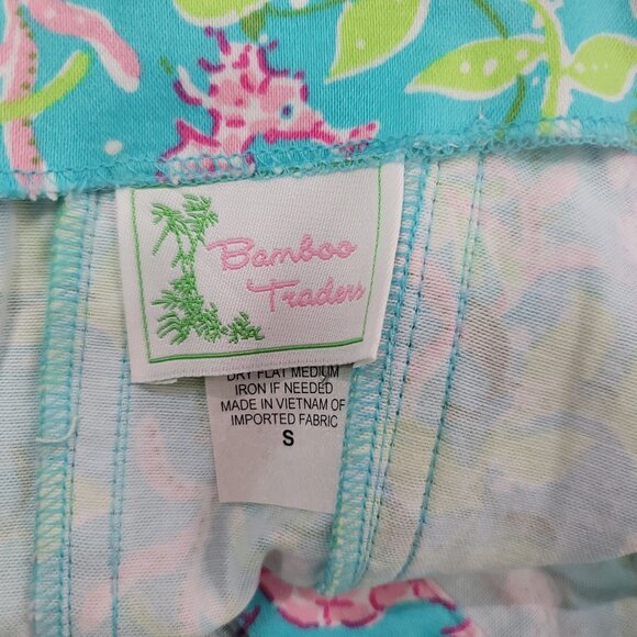 vintage Bamboo Trading Seahorse Print Halter Top tropical vacation bright small - Picture 4 of 6